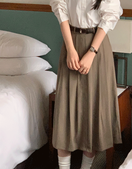Hems pleats skirt (2color)